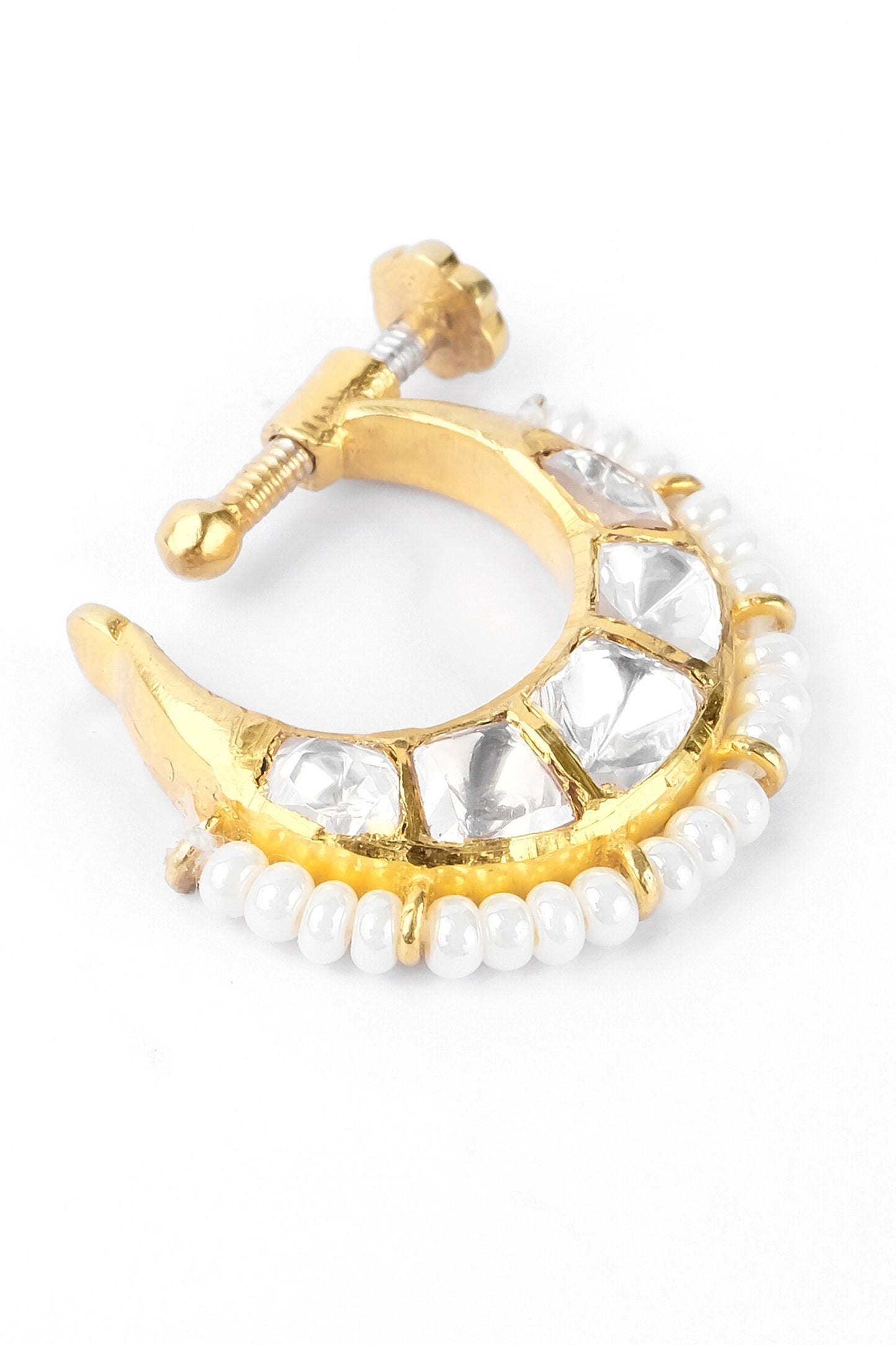 Moissanite Polki Embellished Chand Nath 