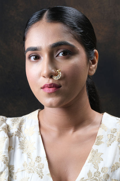 Moissanite Polki Embellished Chand Nath 