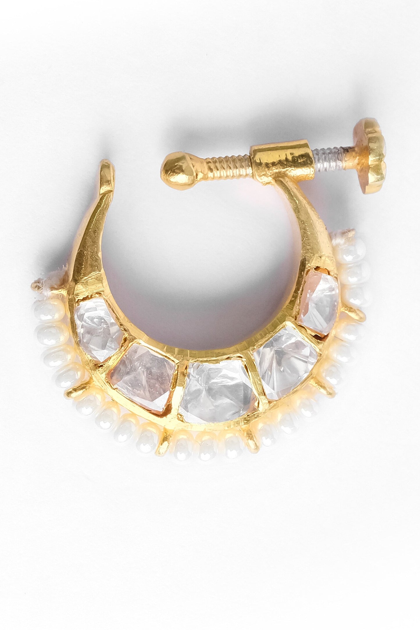 Moissanite Polki Embellished Chand Nath 