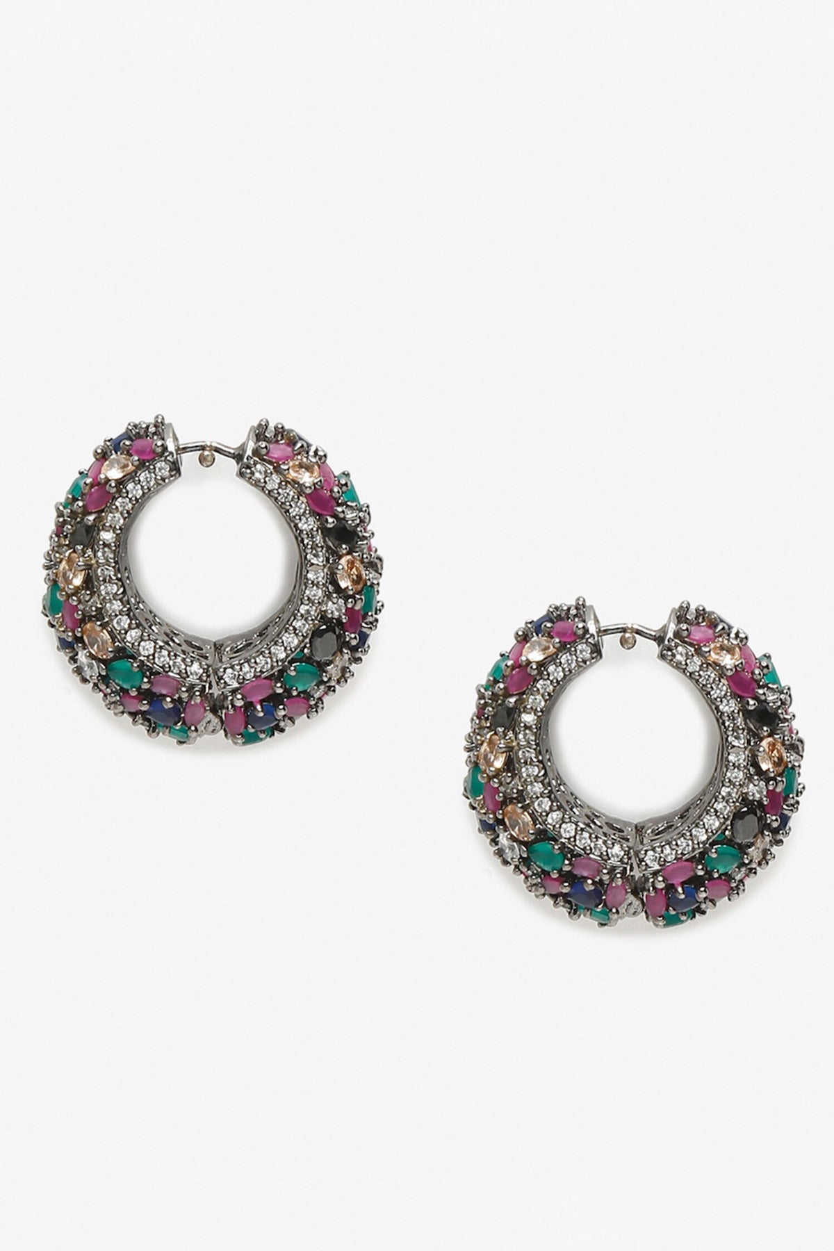 Stone Embellished Hoops 