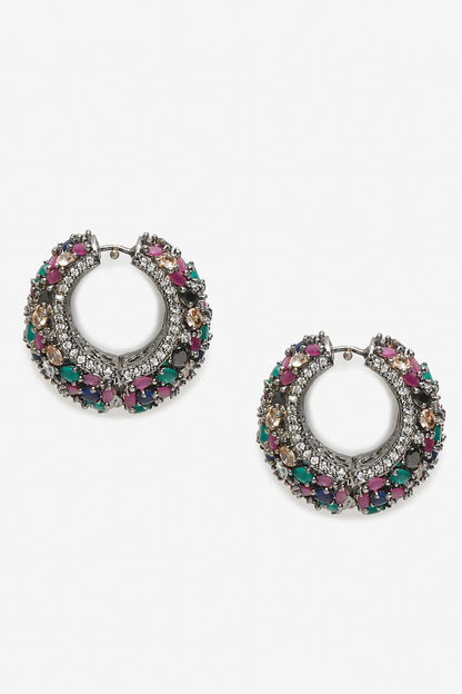 Stone Embellished Hoops 