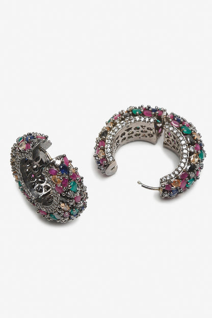 Stone Embellished Hoops 