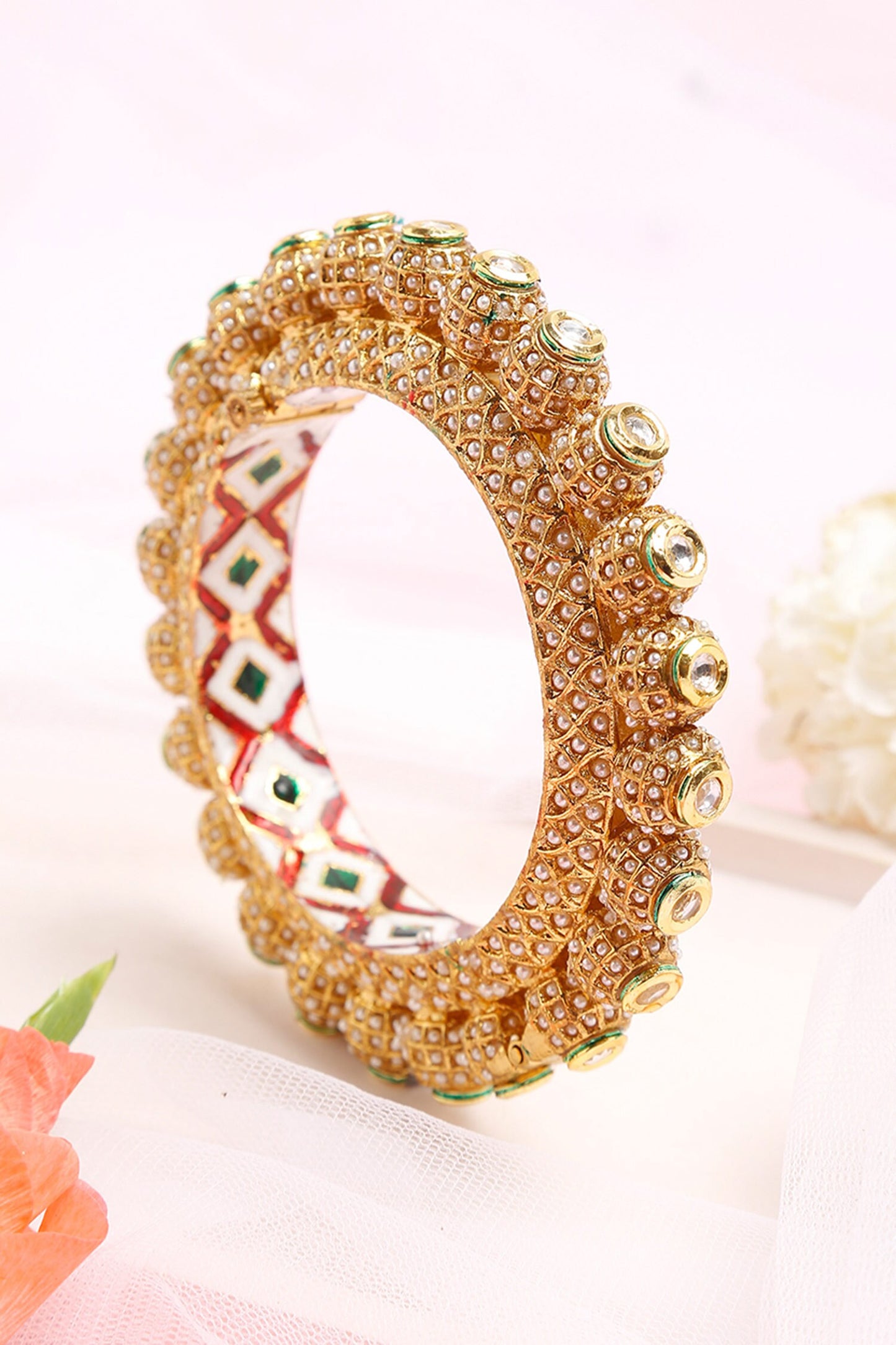 Pearl Embellished Bangle 