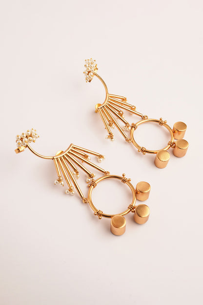 Pearls Embellished Drop Earrings 