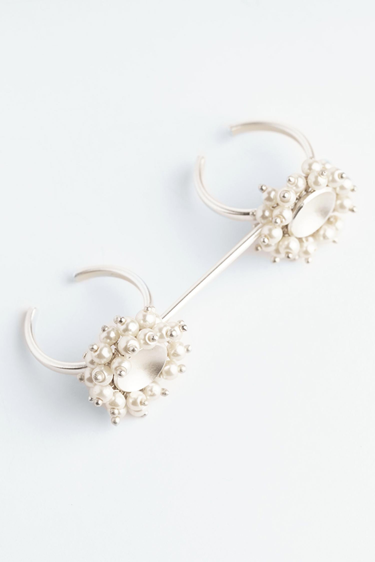 Pearls Embellished Multi-Finger Ring 