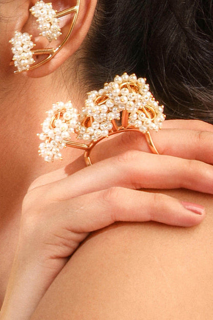 Pearls Work Multi-Finger Ring 