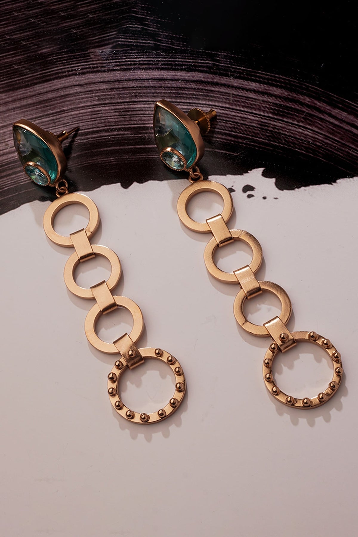 Crystal Pools Embellished Dangler Earrings 