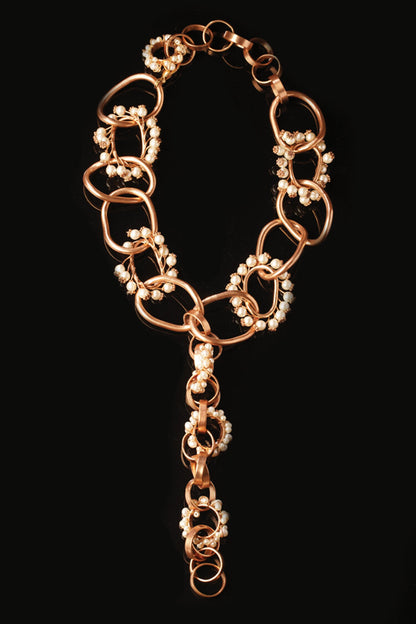 Neutron Loop Pearls Chain-Link Necklace 