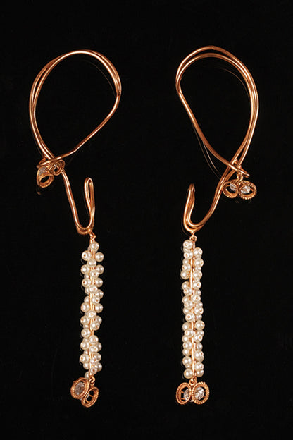 Lunar Dew Pearl Tassel Ear Cuff 