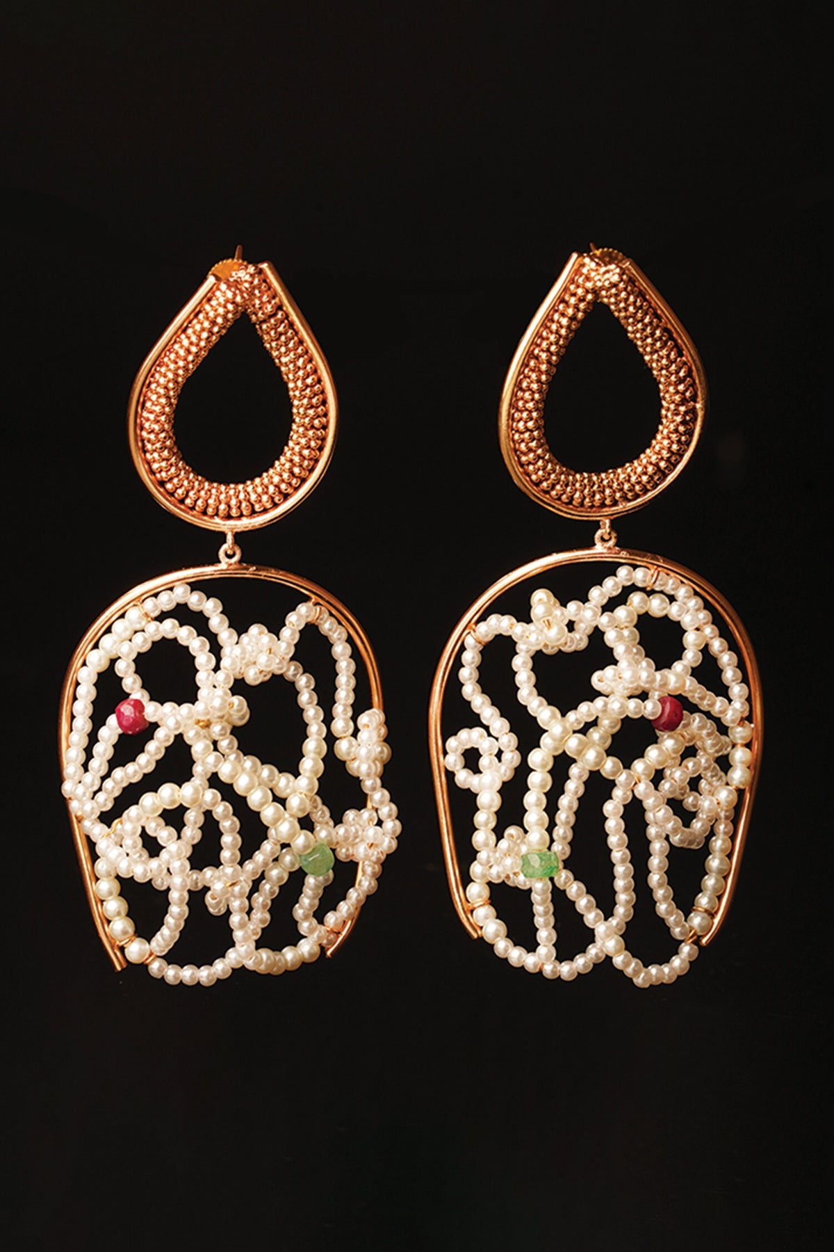 Pearl Cloud Embellished Drop Earrings 