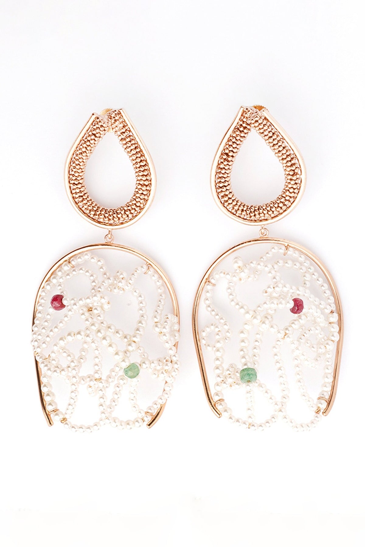 Pearl Cloud Embellished Drop Earrings 