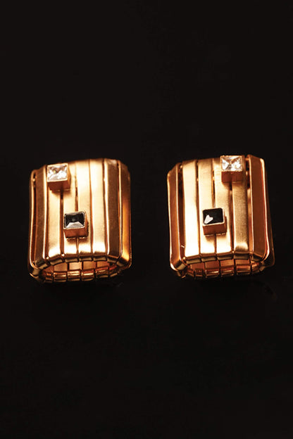 Empyreal Grid Ribbon Stud Earrings 