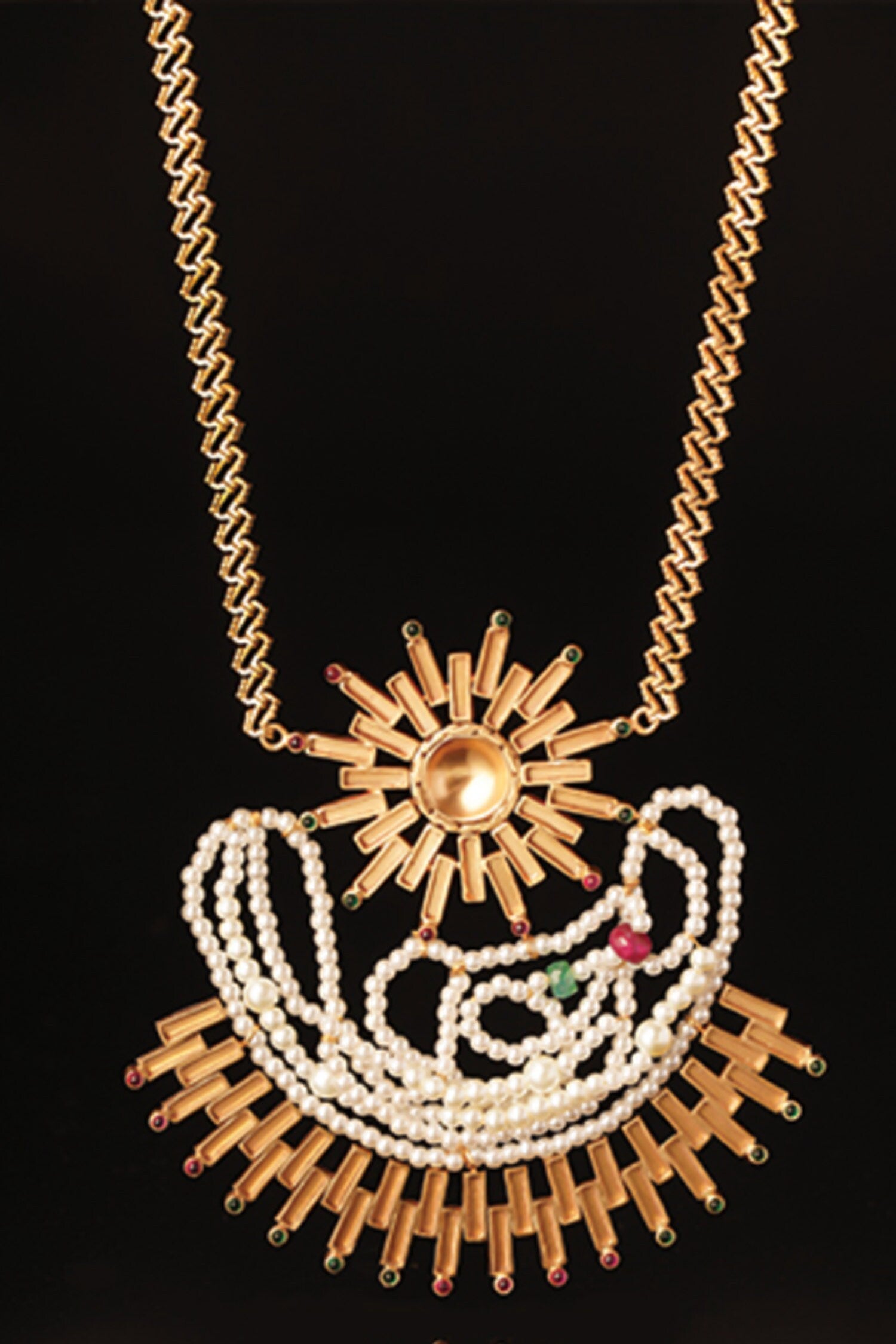 Solar Beam Long Pendant Necklace 