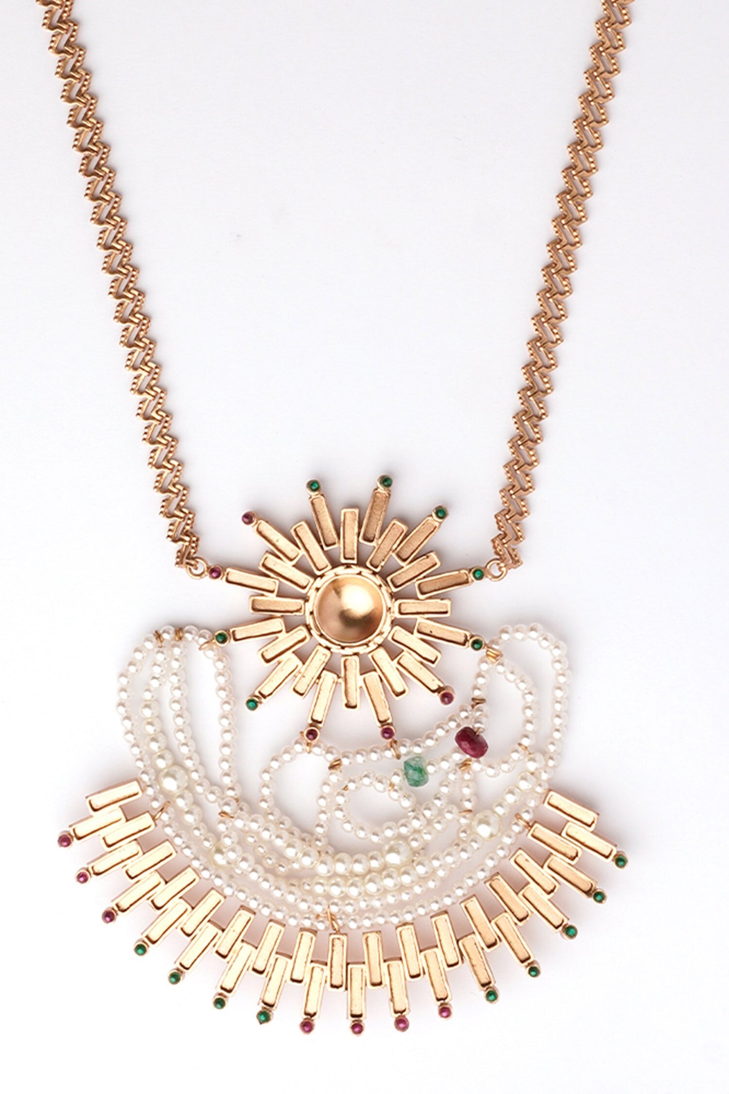 Solar Beam Long Pendant Necklace 