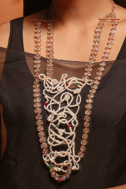 Auric Nexus Embellished Layered Necklace 
