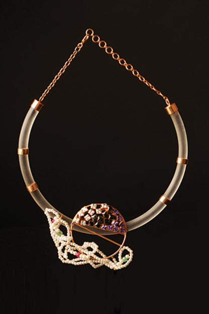 Midnight Moon Gemstone Kanthi Necklace 