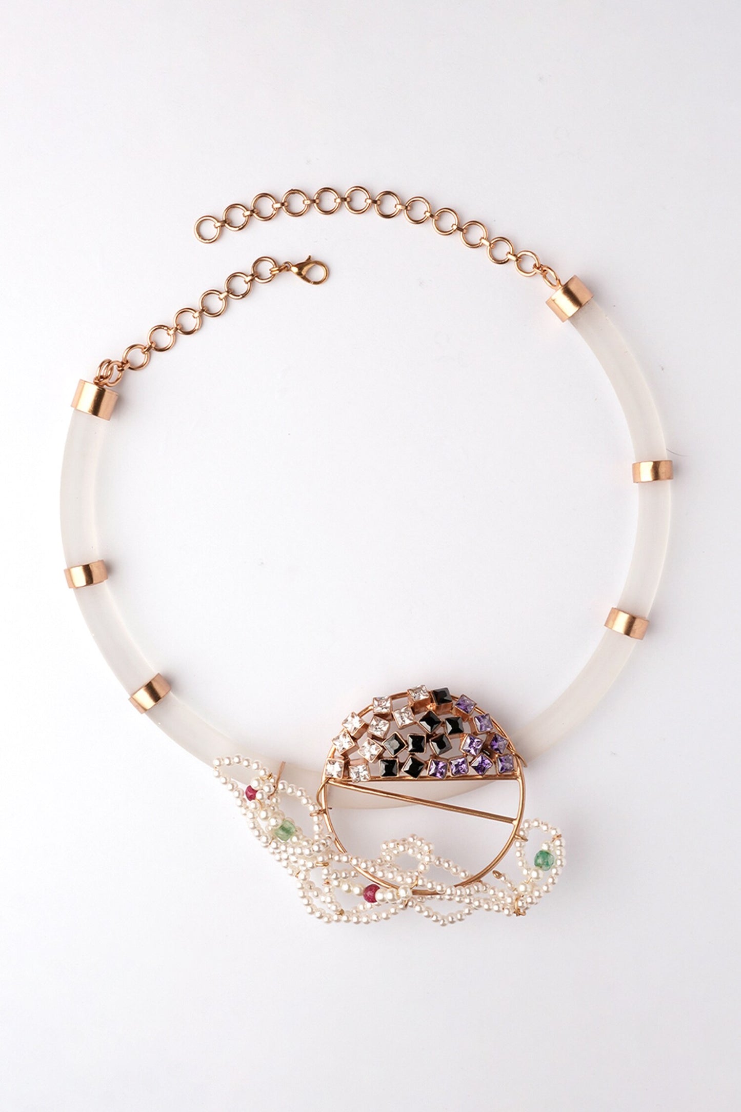 Midnight Moon Gemstone Kanthi Necklace 