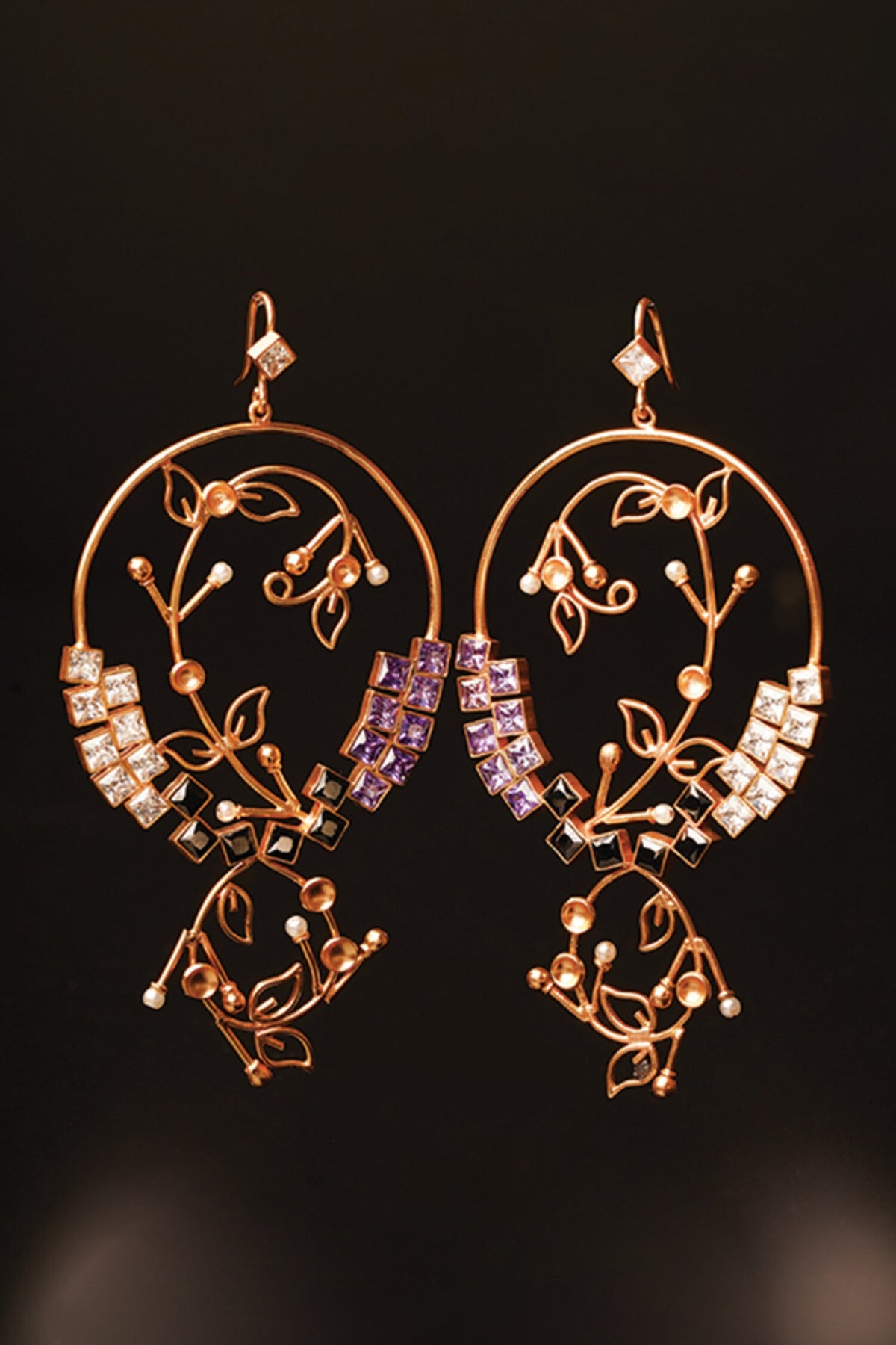 Mystic Foliage Vine Hoop Earrings 