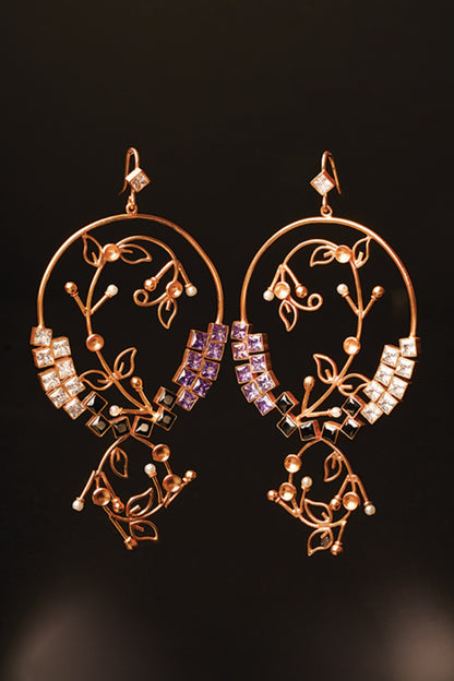 Mystic Foliage Vine Hoop Earrings 