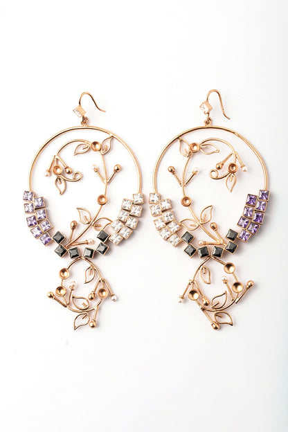 Mystic Foliage Vine Hoop Earrings 