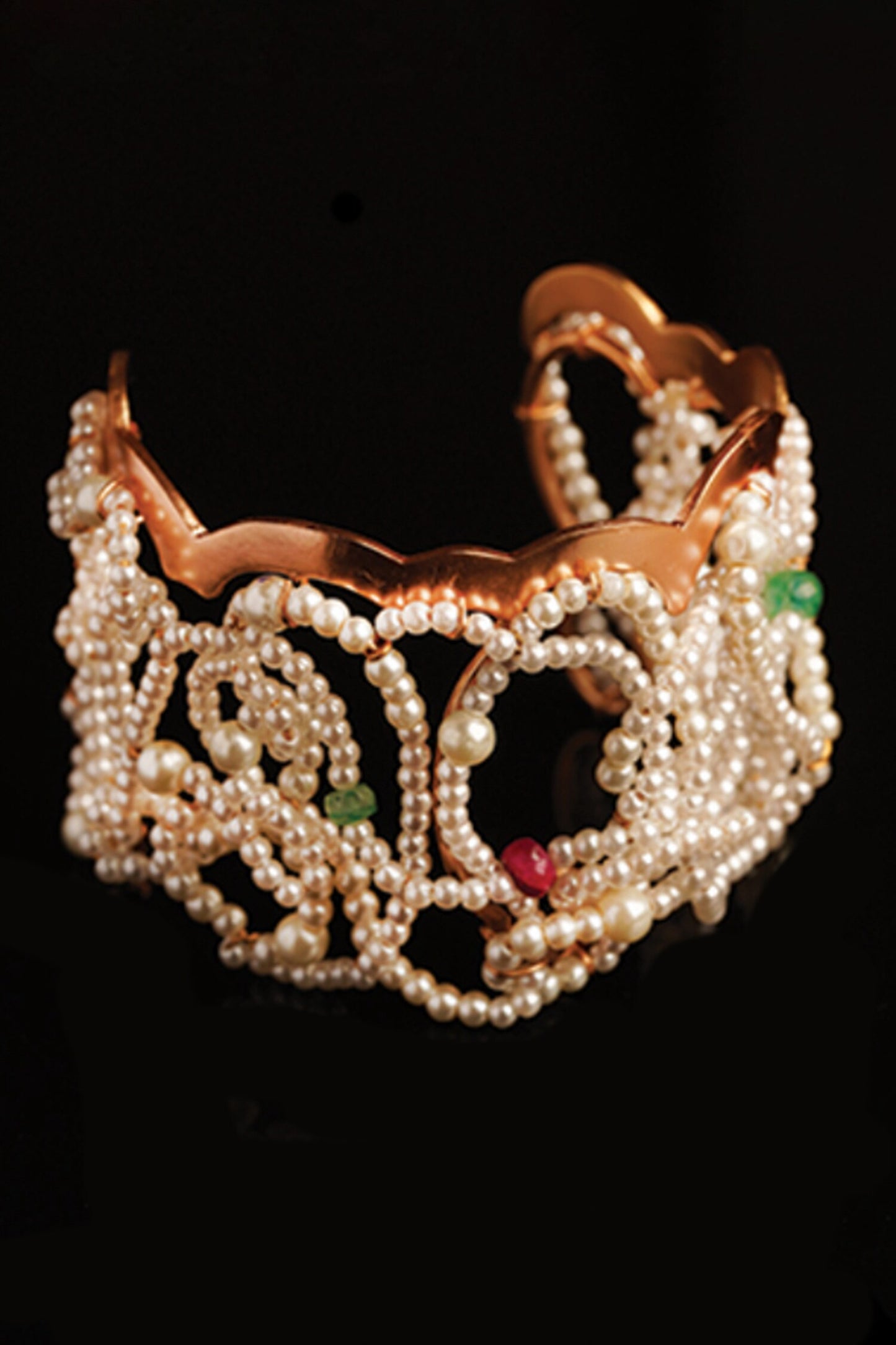 Pearl Cloud Embellished Cuff Bracelet 