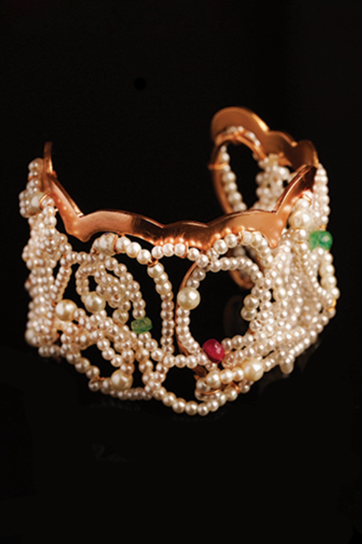 Pearl Cloud Embellished Cuff Bracelet 