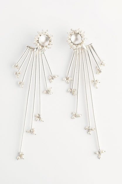 Pearl Cosmic Ray Earrings 