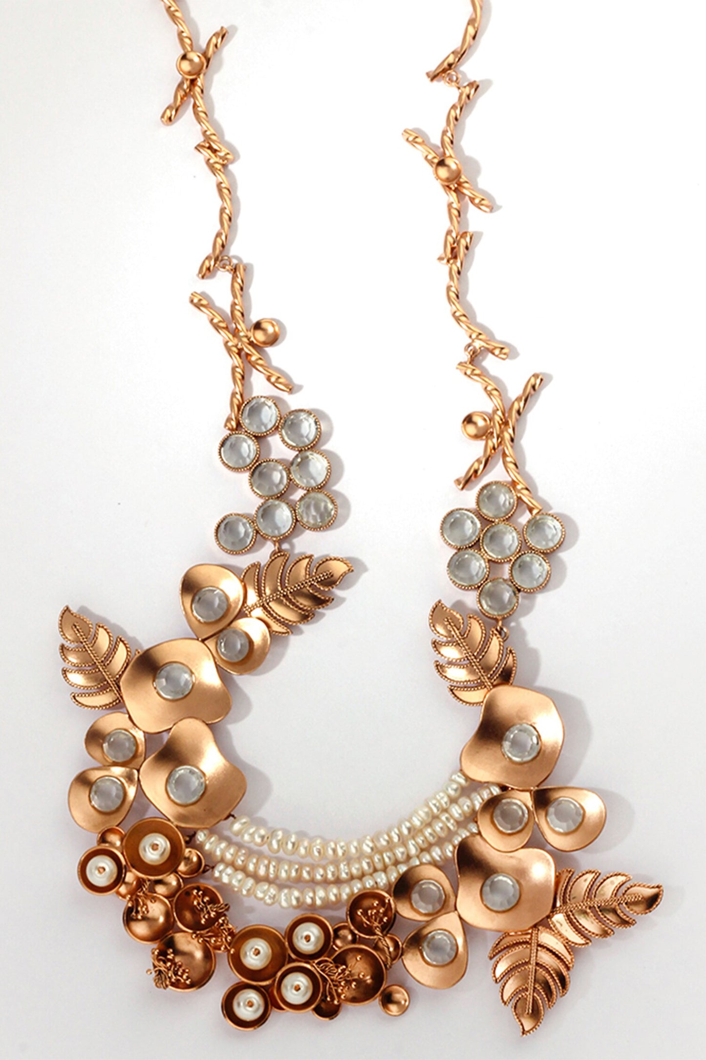 Tropical Heat Stone & Pearl Embellished Necklace 