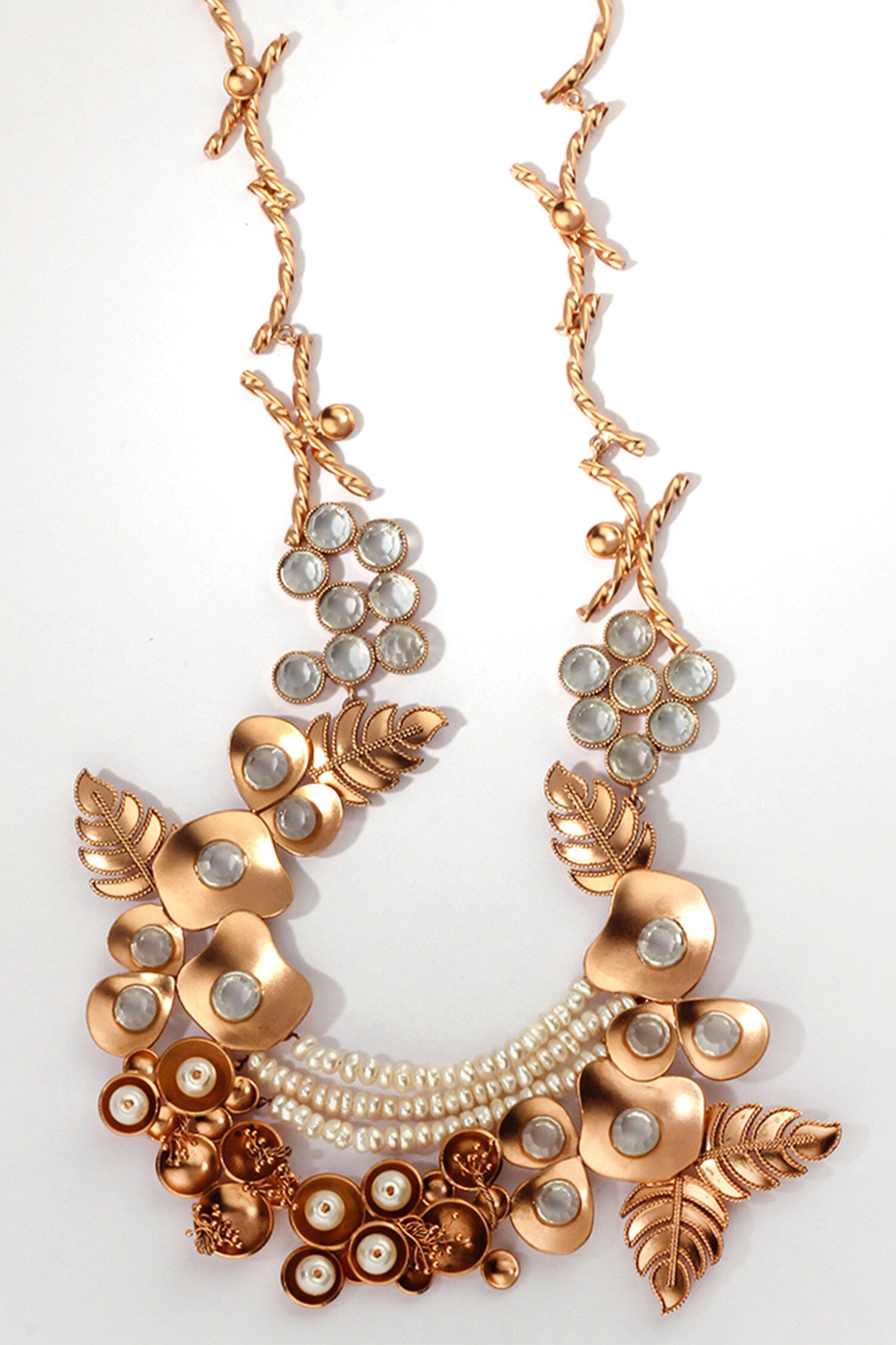 Tropical Heat Stone & Pearl Embellished Necklace 