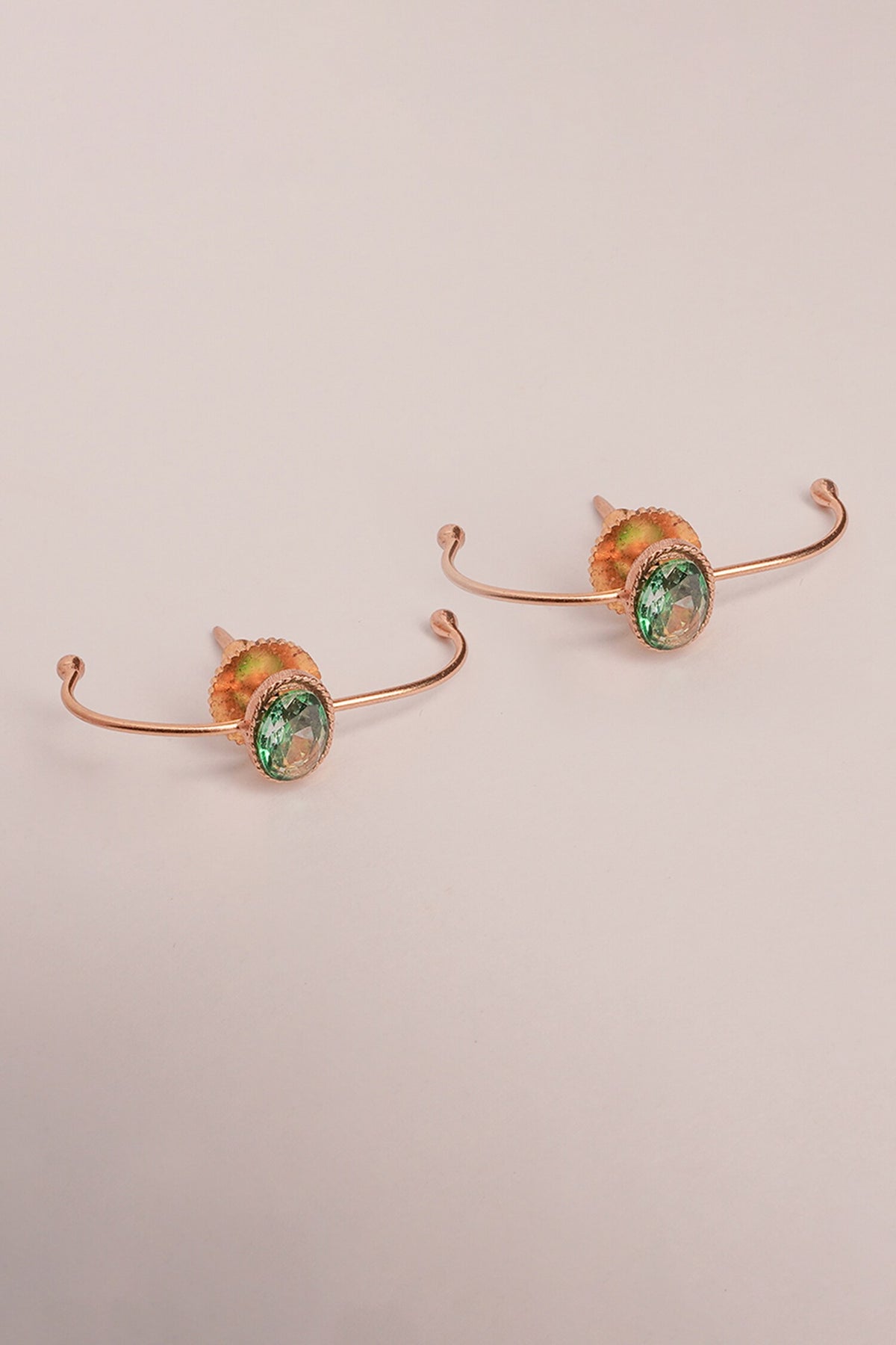 Molten Crystal Embellished Loop Stud Earrings 