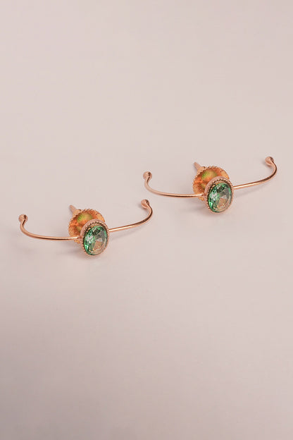 Molten Crystal Embellished Loop Stud Earrings 