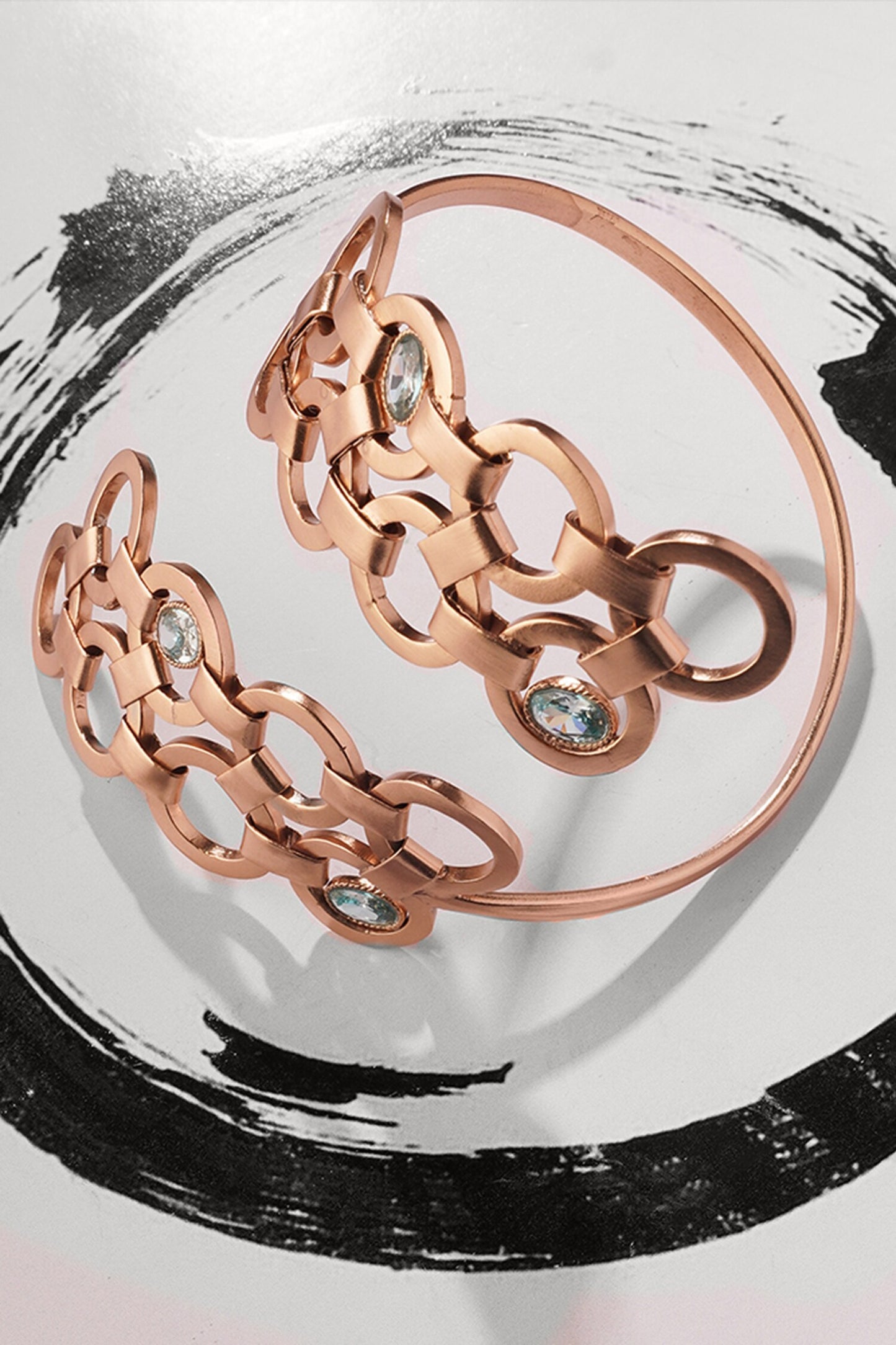 Crystal Serpent Embellished Hand Cuff 
