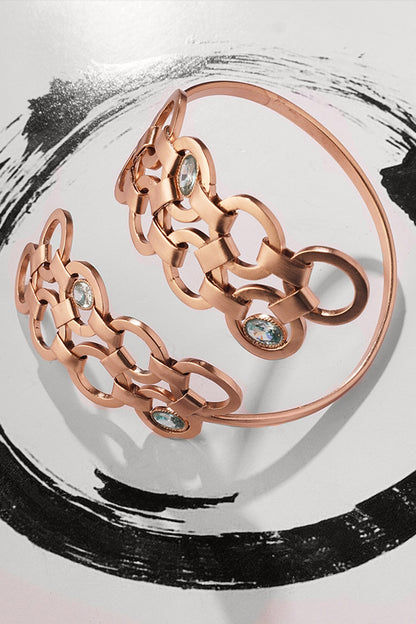 Crystal Serpent Embellished Hand Cuff 