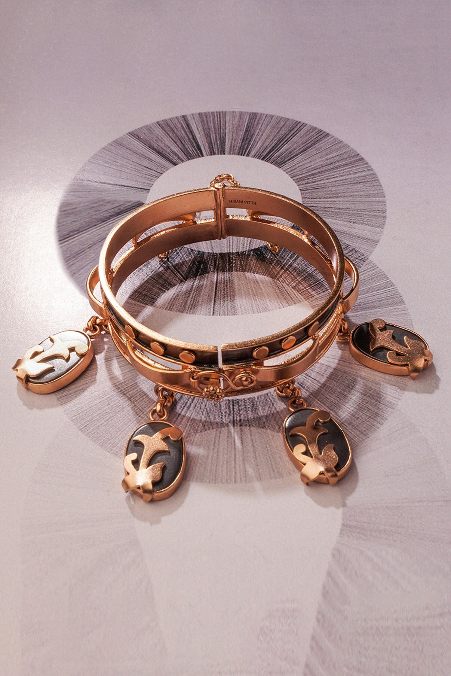 Temptress Floral Carved Charm Bracelet 