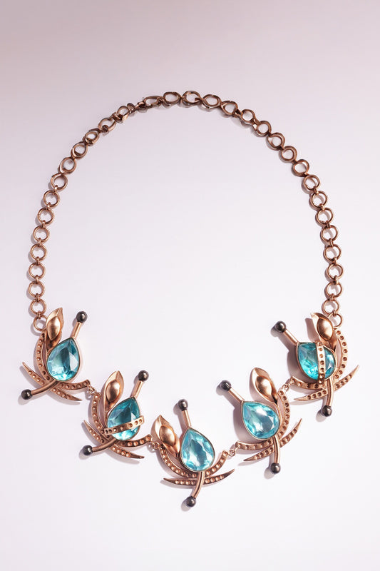 Swan Lake Gilded Gemstone Embellished Necklace 