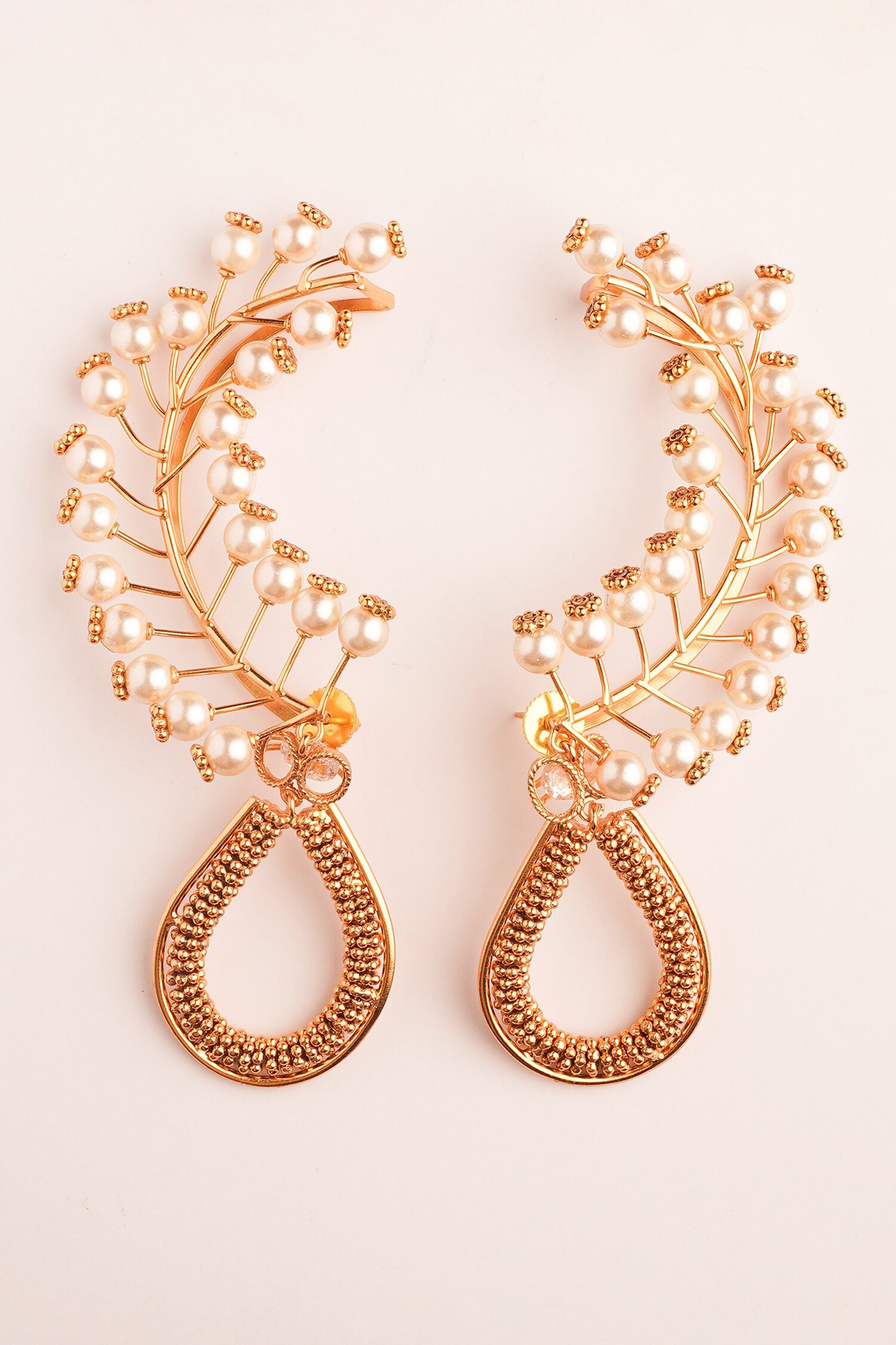 High Noon Pearl Embellished Ear Cuffs 