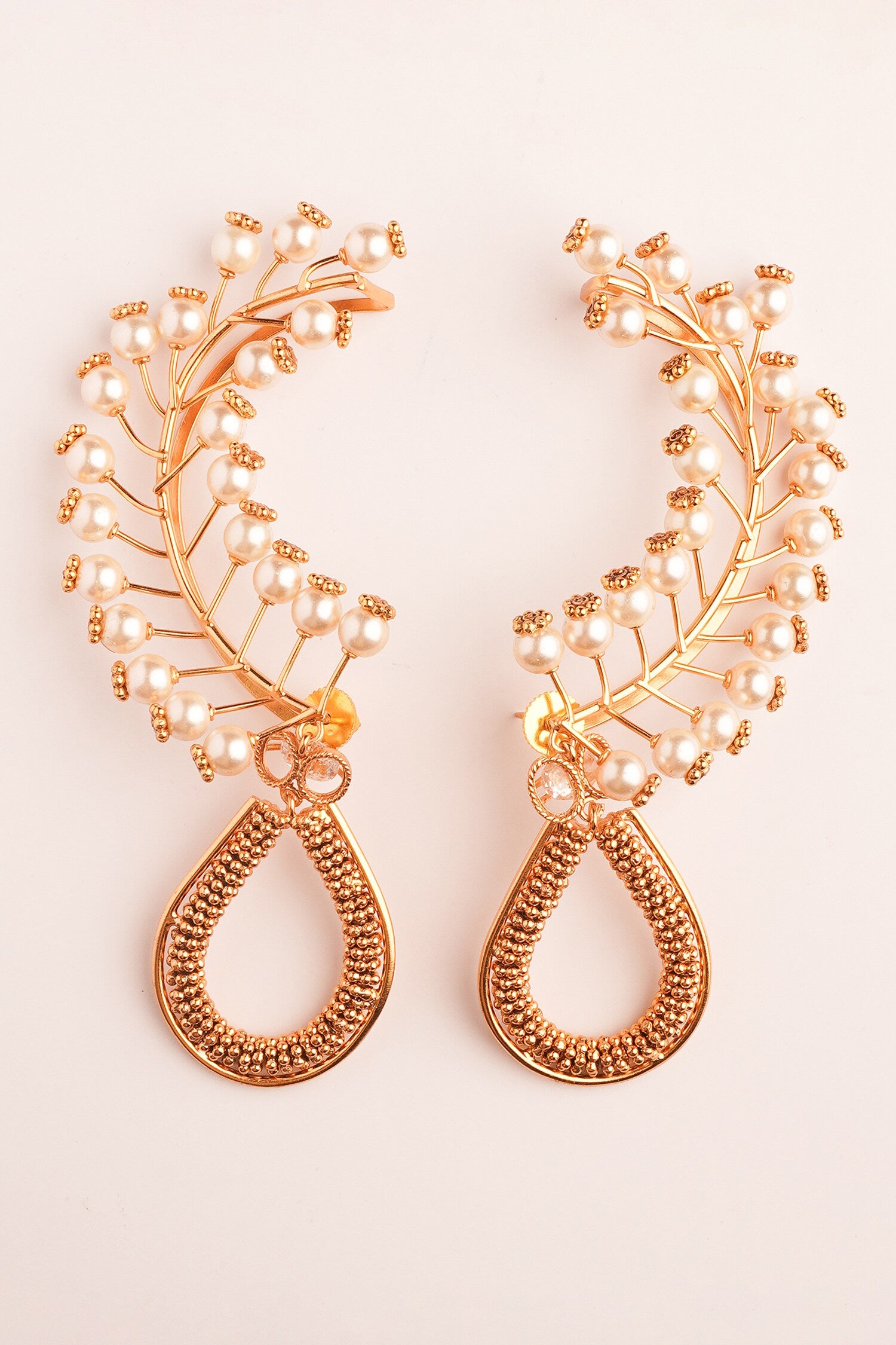 High Noon Pearl Embellished Ear Cuffs 