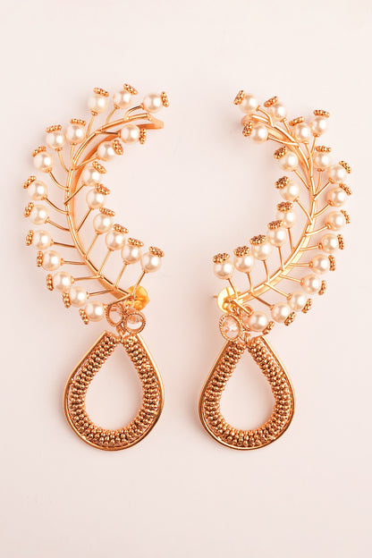 High Noon Pearl Embellished Ear Cuffs 