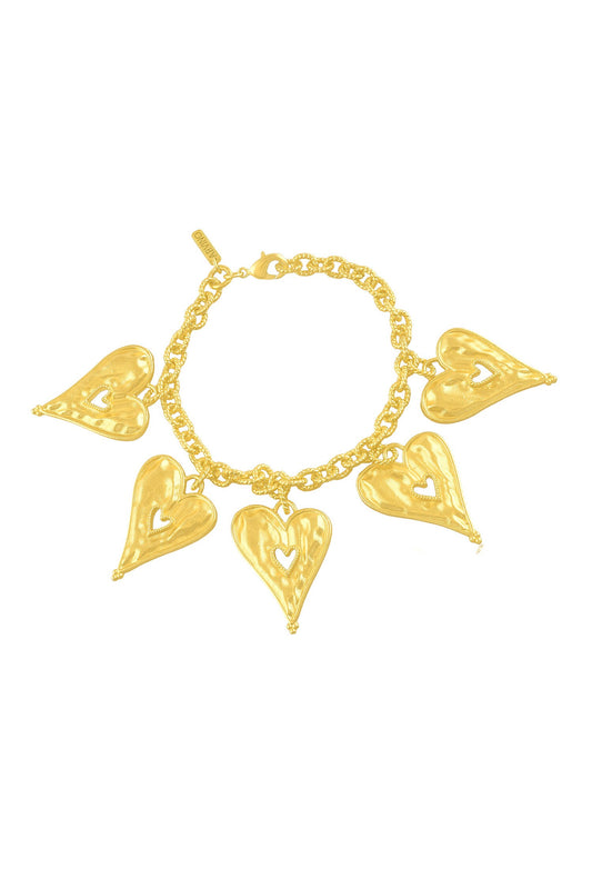 Molten Textured Heart Bracelet 