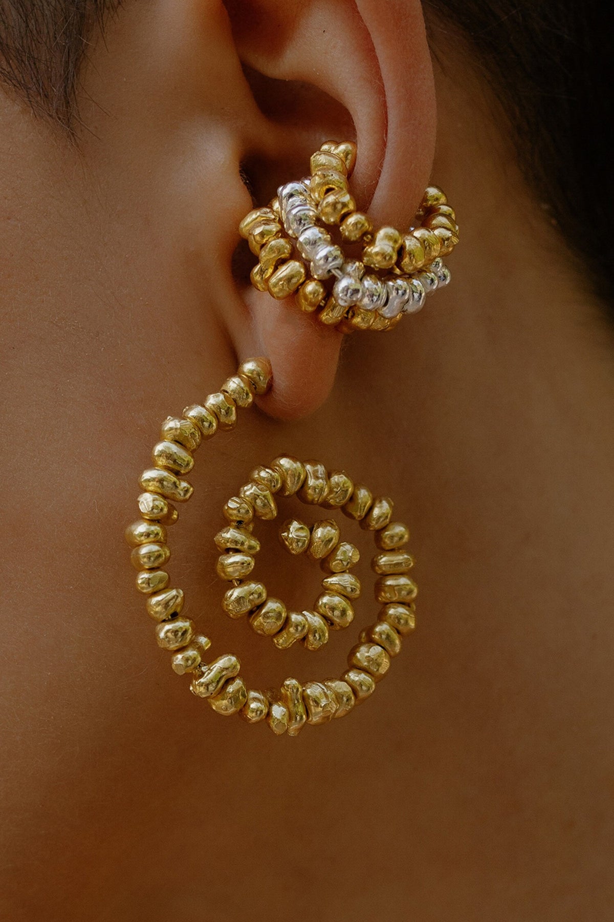 Mini Molten Beaded Ear Cuff 