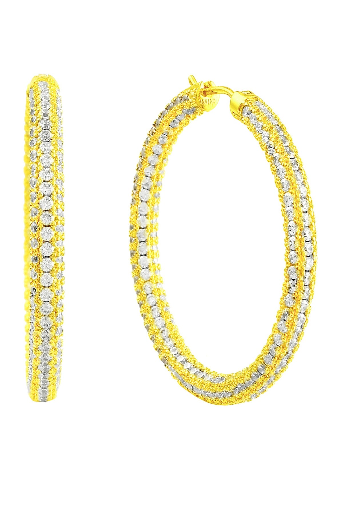 Cubic Zirconia Studded Glitzy Hoops 