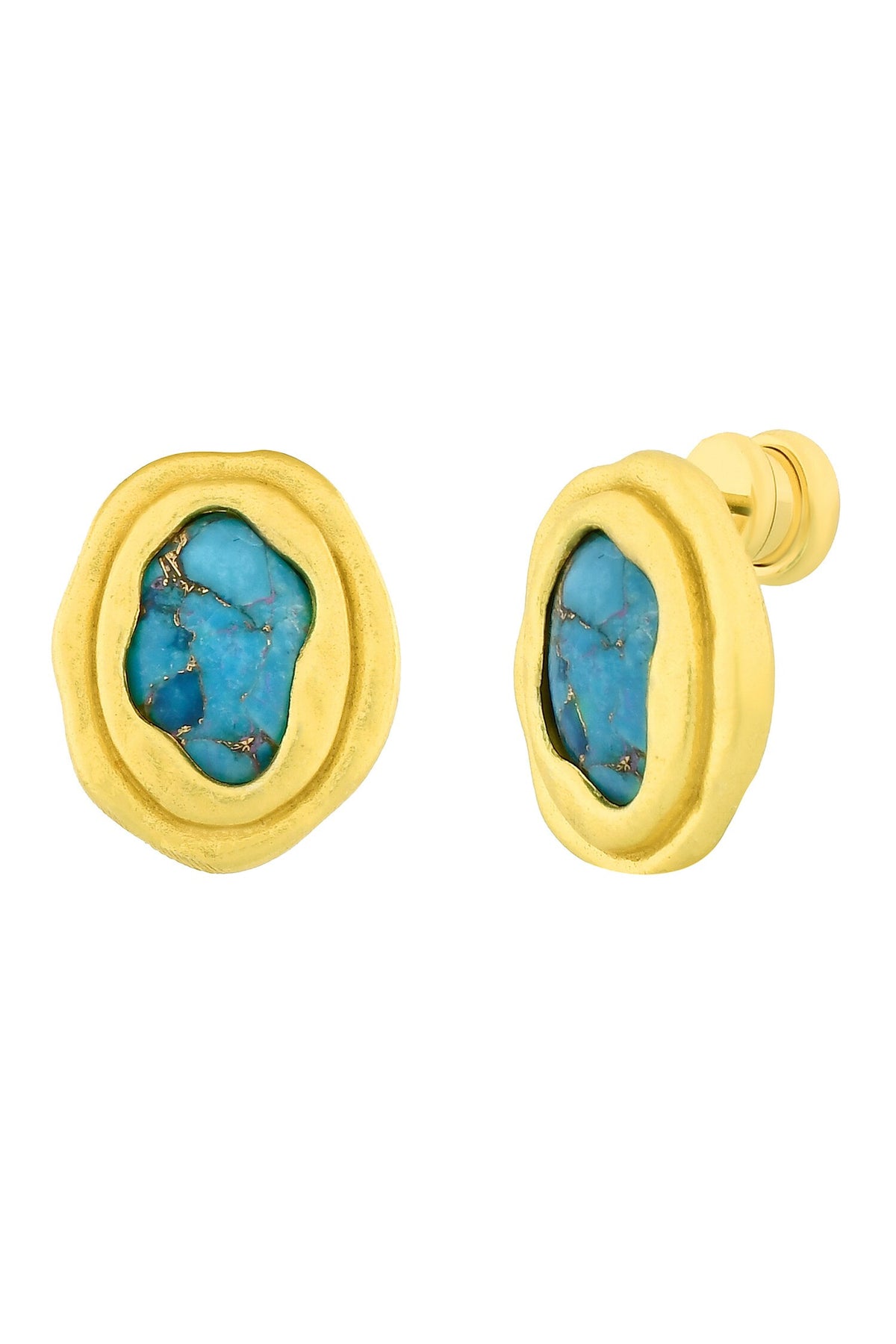 Copper Turquoise Stone Studs 