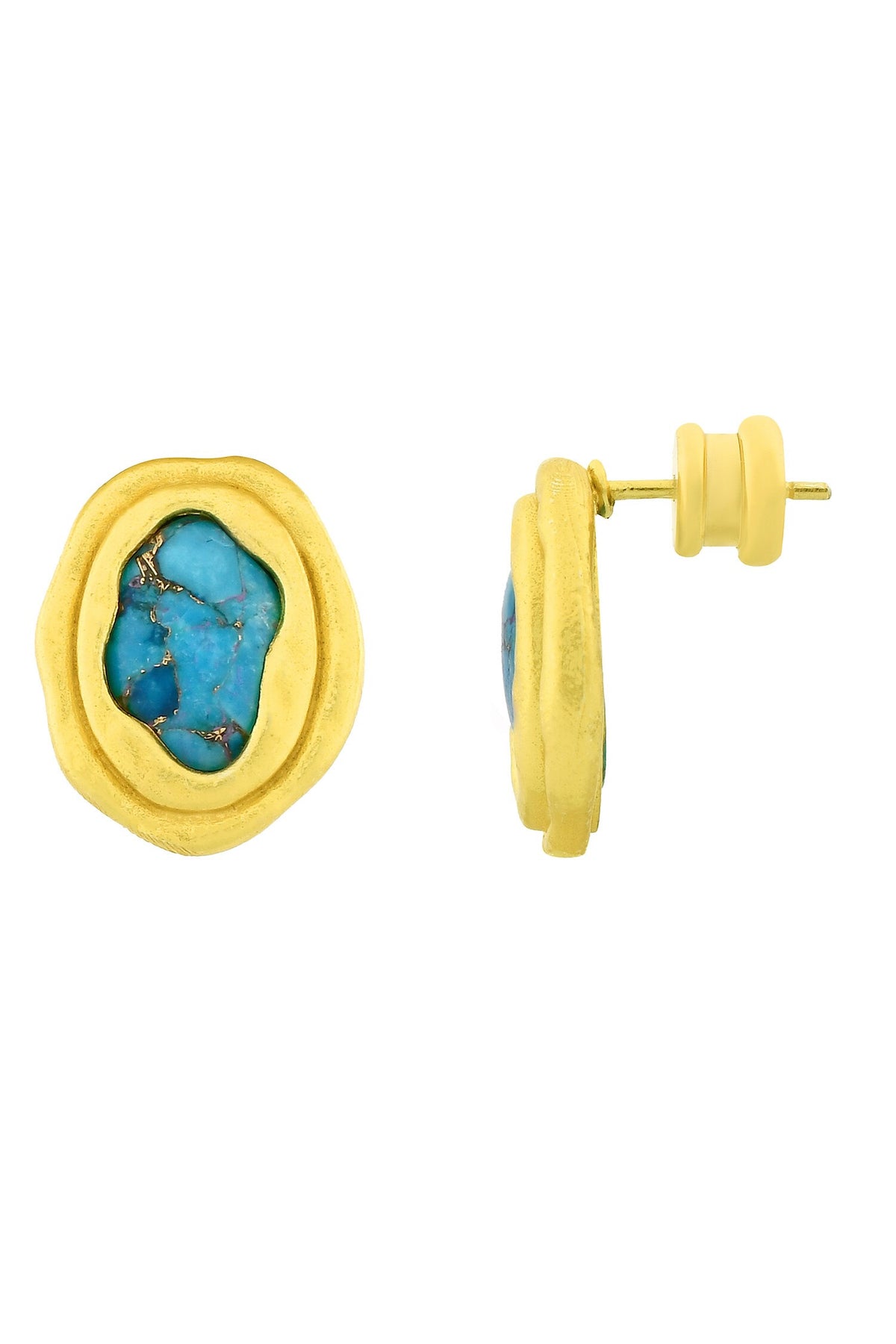 Copper Turquoise Stone Studs 