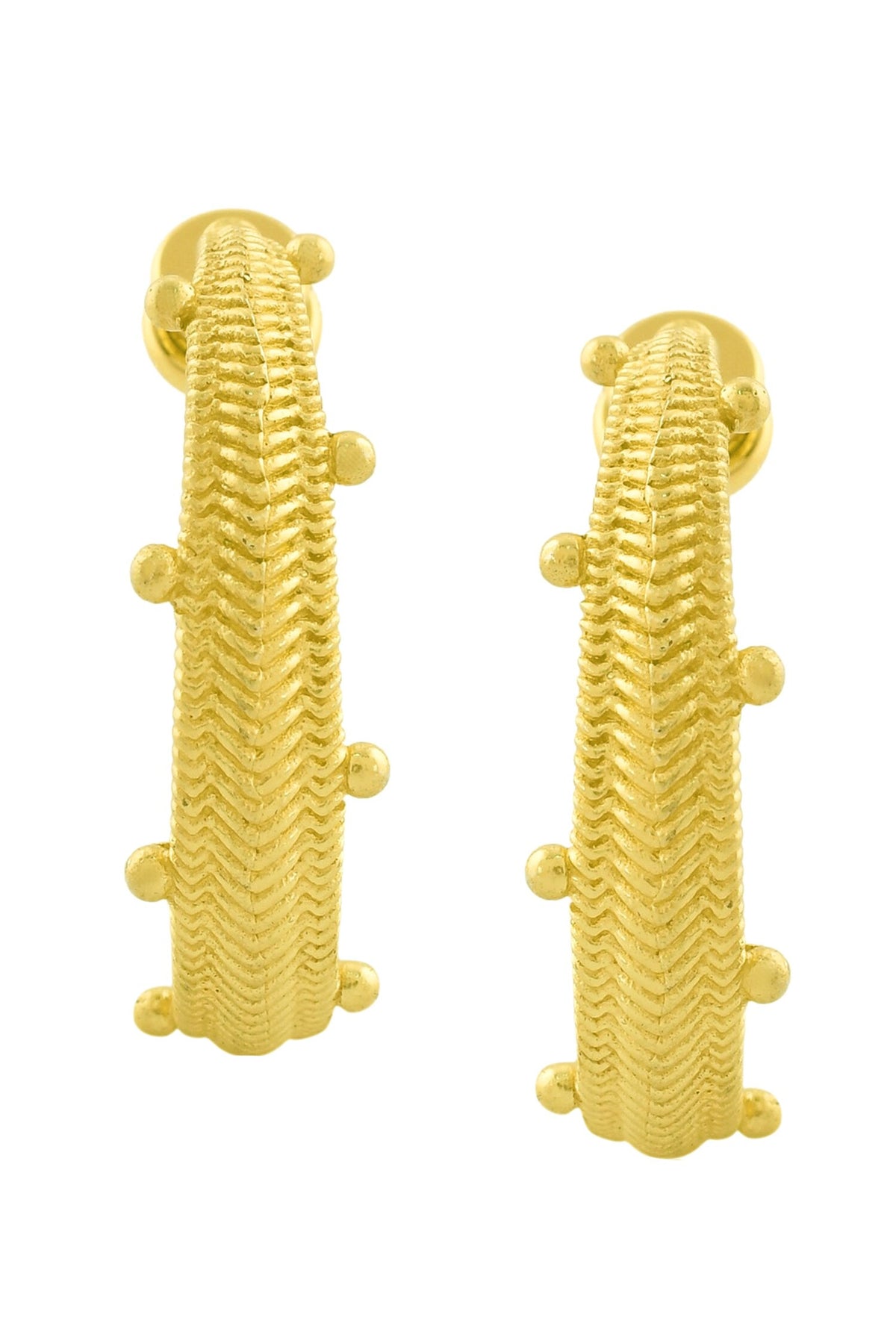 Chunky Chevron Carved Hoops 