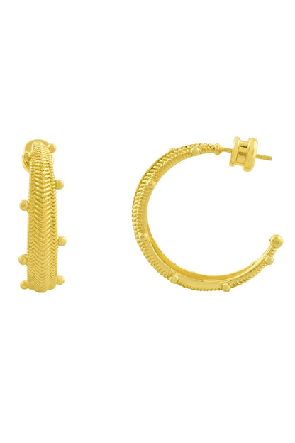 Chunky Chevron Carved Hoops 