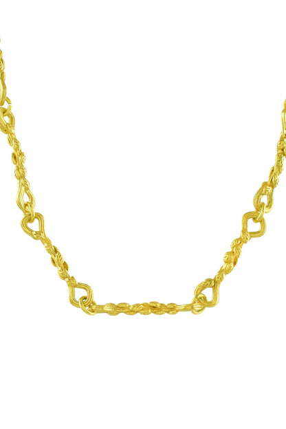 Textured Leaf Link Chain Necklace 