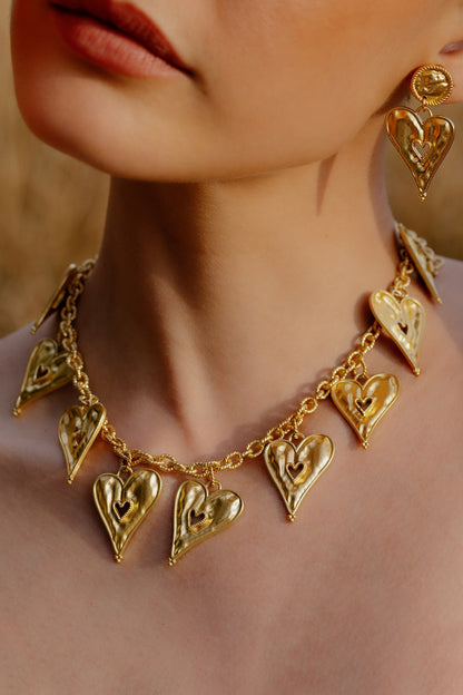 Textured Heart Necklace 
