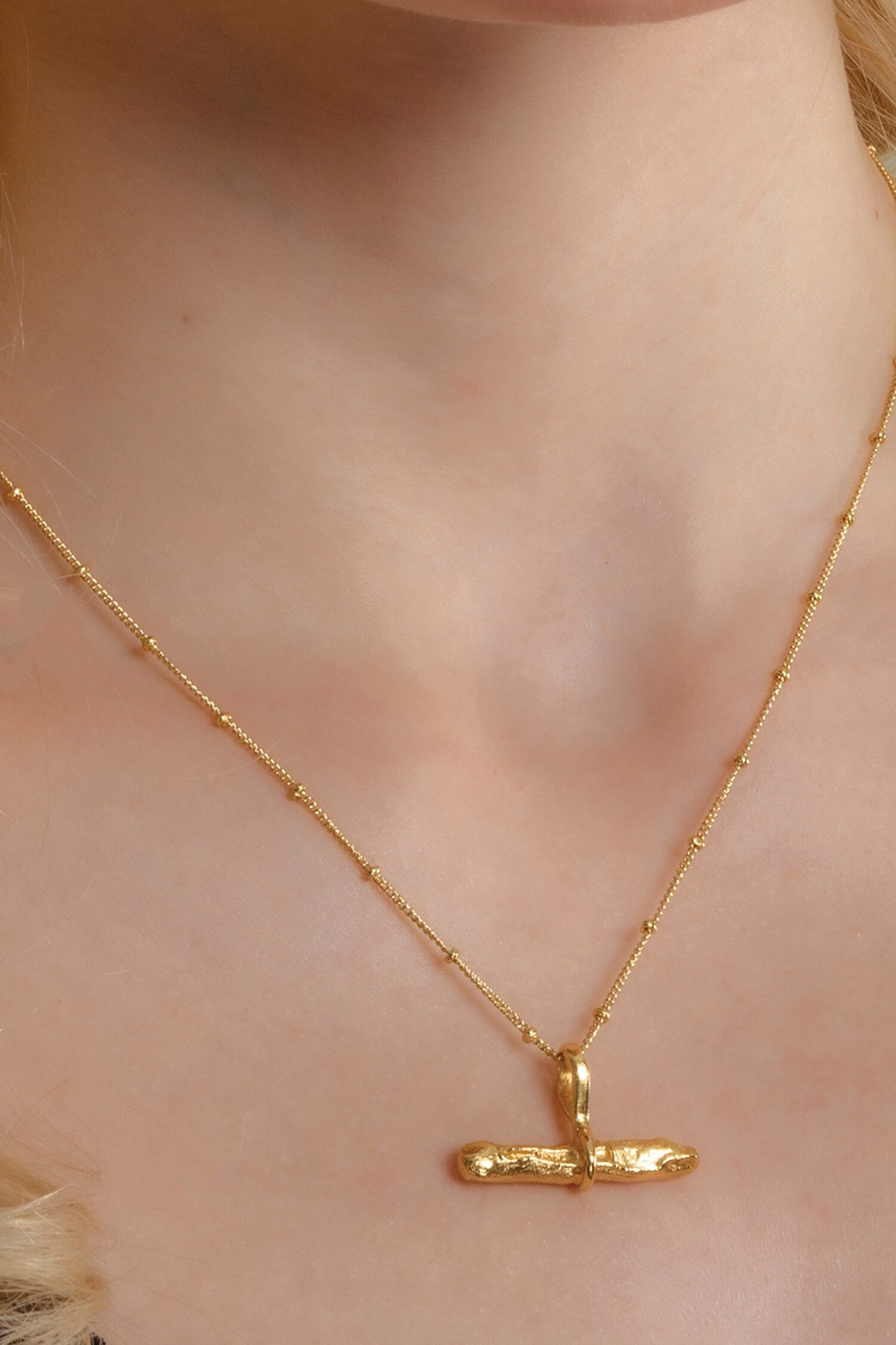 Recycled Bronze Cylindrical Bar Charm Pendant Necklace 