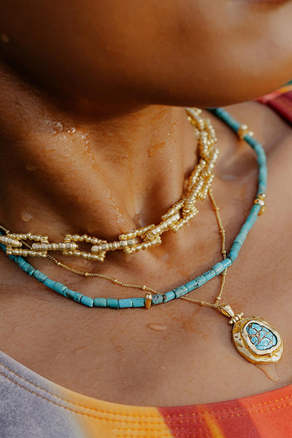 Recycled Bronze Dotted Link Chain Necklace 
