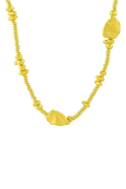 Recycled Bronze Molten Nugget Station Chain Necklace 